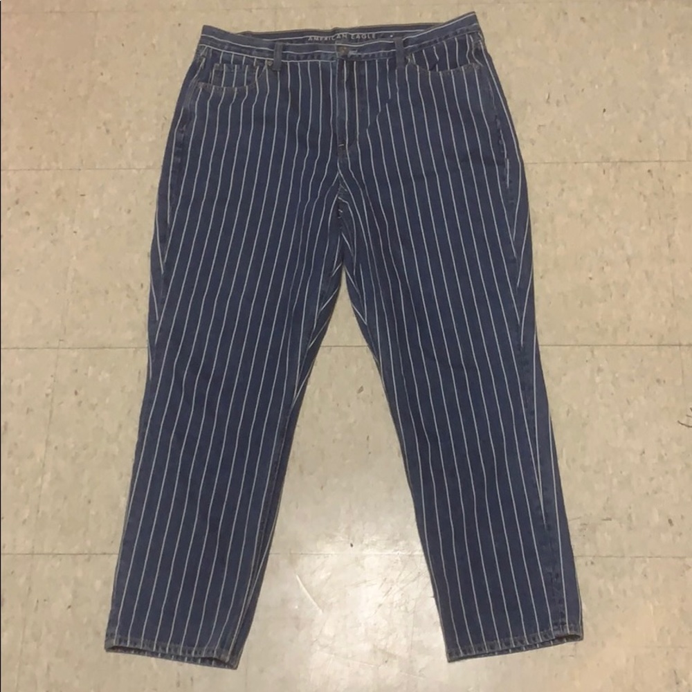 striped mom jean